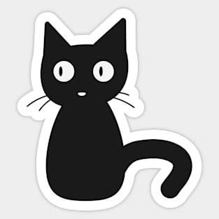 shocking black cat Sticker